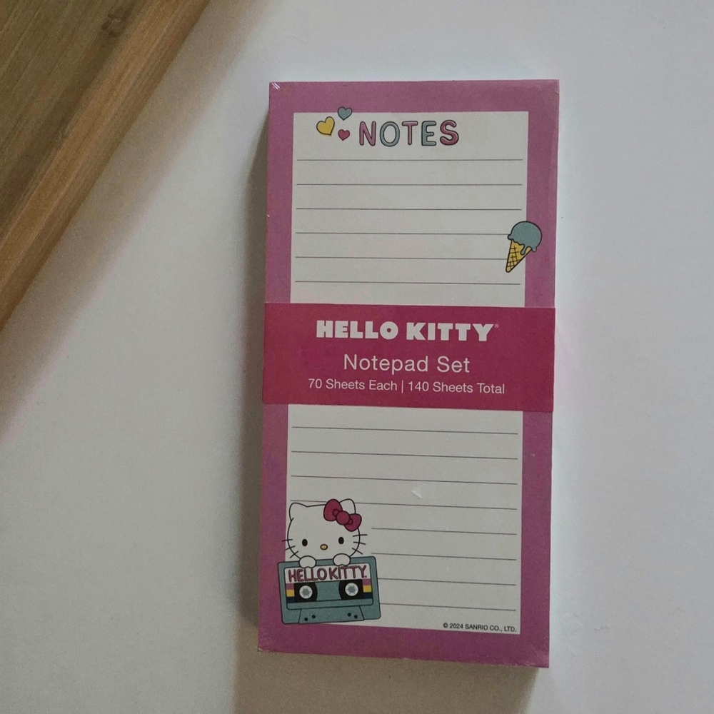 Sanrio Hello Kitty Retro Ice Cream Notepad Set Of Two Stationery